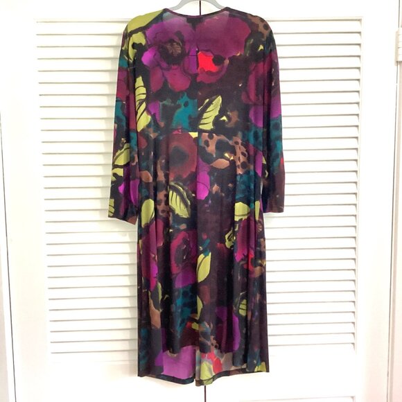 Kim Rogers Woman Dress Plus Size 20W Multi-Color Floral Print Knot Front Waterco - Picture 2 of 13